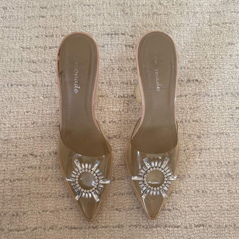 Women's Tan Embellished Heels